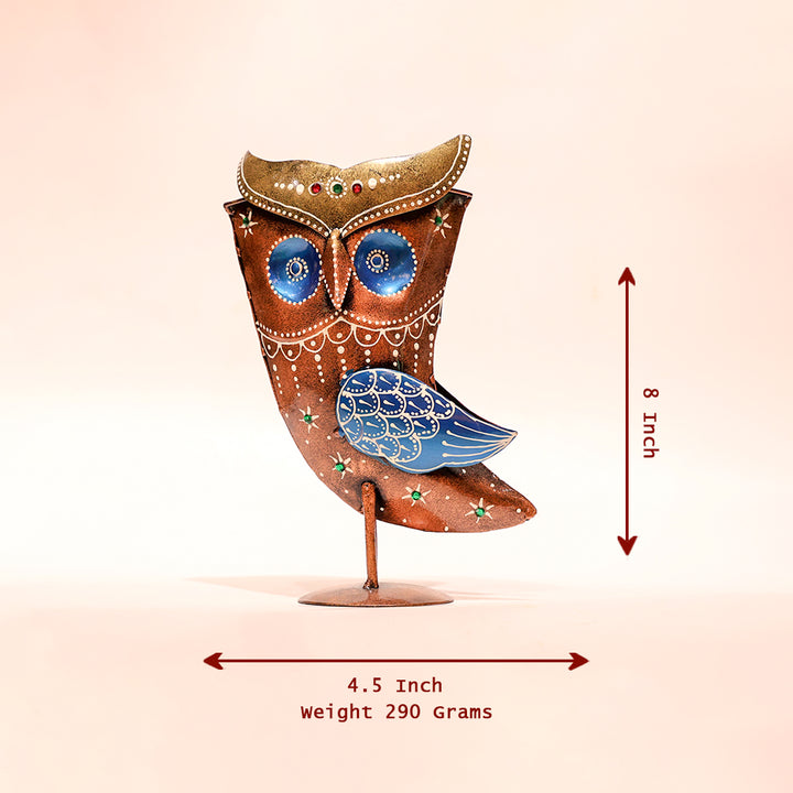 Iron Owl Pen Stand – Artistic Desk Organizer