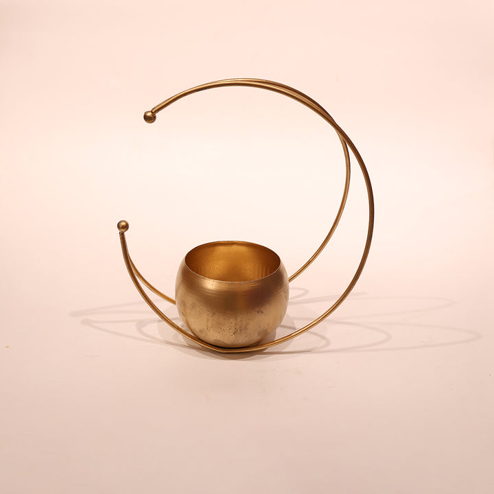 Metal Half Moon Vase – 9 Inch