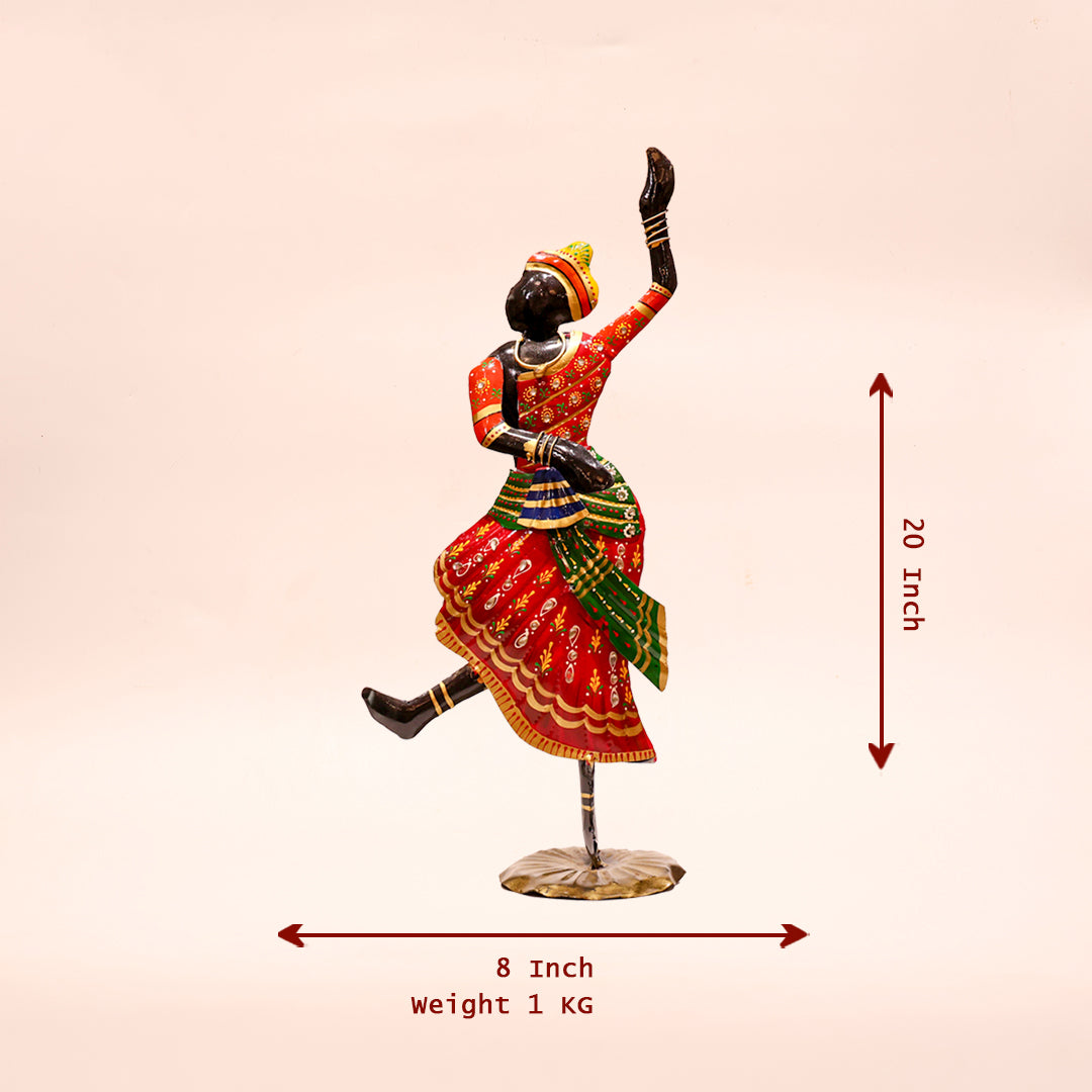 Iron Painted Kathak Lady Showpiece