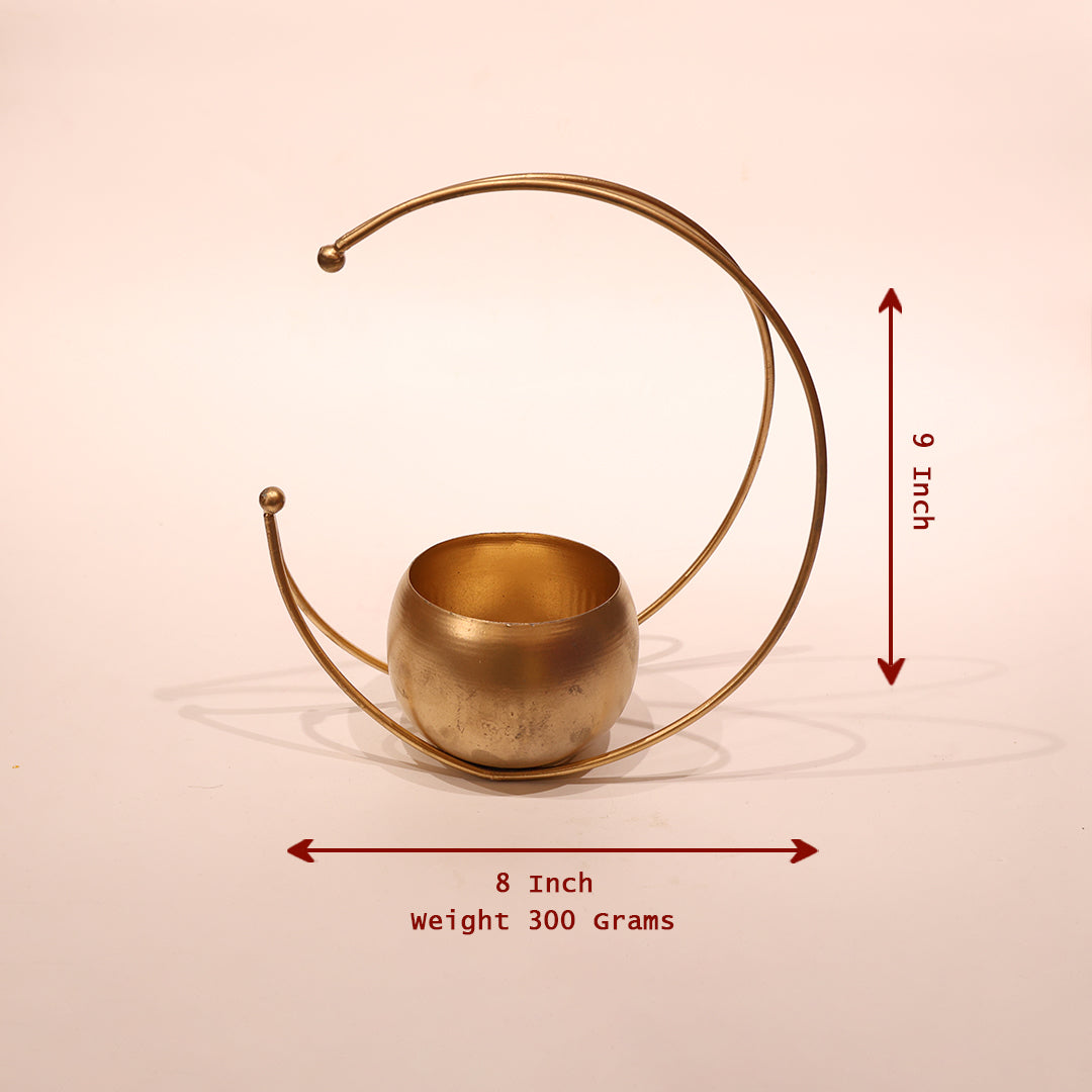 Metal Half Moon Vase – 9 Inch