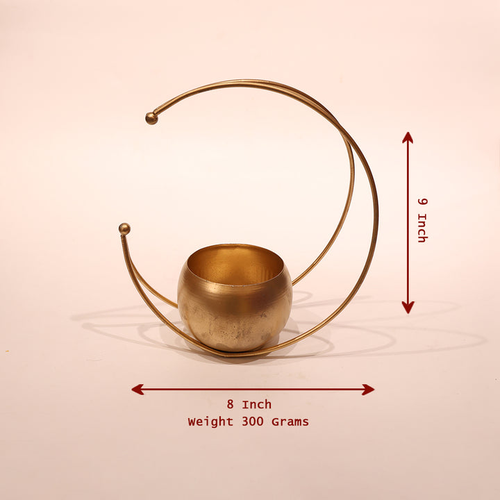 Metal Half Moon Vase – 9 Inch