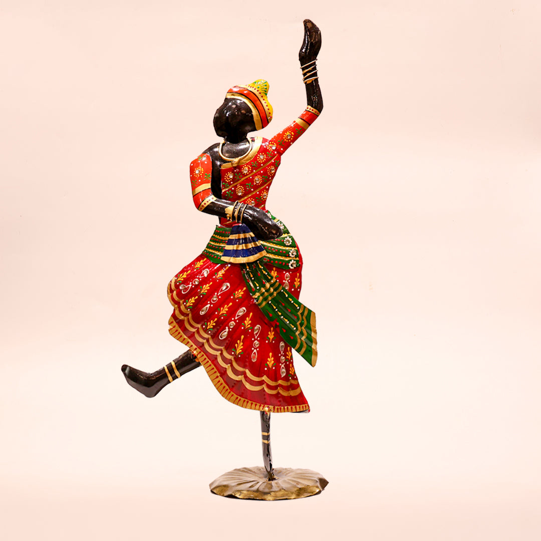Iron Painted Kathak Lady Showpiece