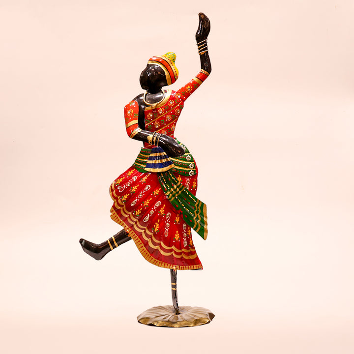 Iron Painted Kathak Lady Showpiece