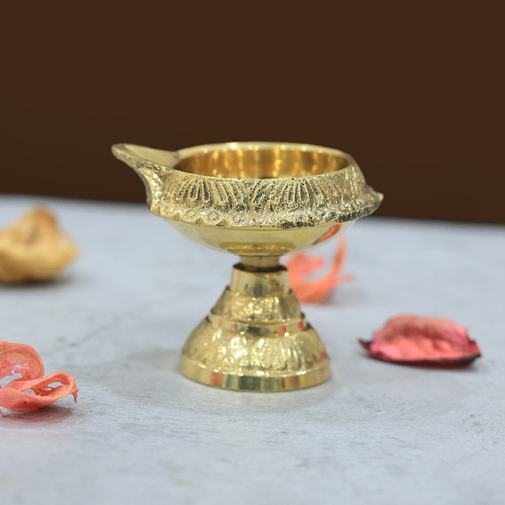2" Brass Kubera Deepam with Stand