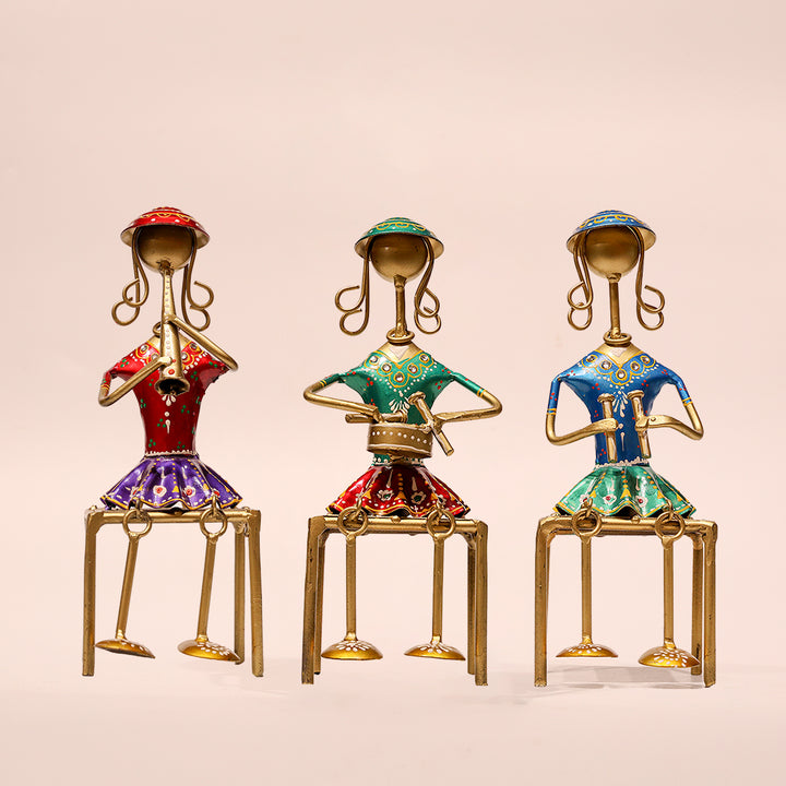 Tribal Sitting Musician Doll | Showcase & Balcony Decorative Item