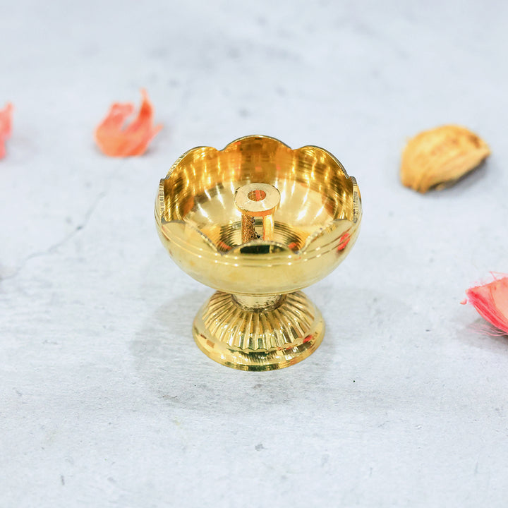 1.75" Brass Deepam with Rudra Center (Tomato Shaped)