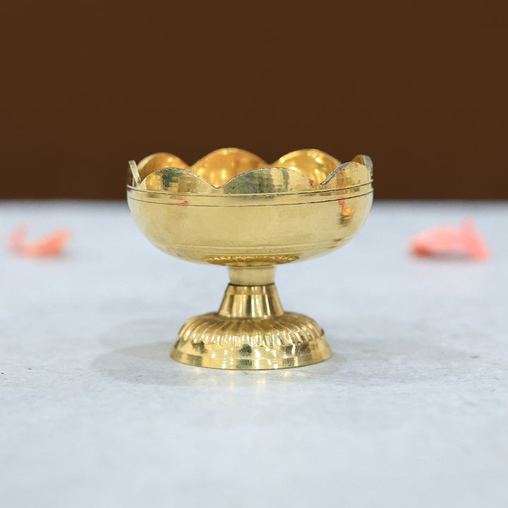 1.5" Brass Deepam with Rudra Center (Tomato Shaped)