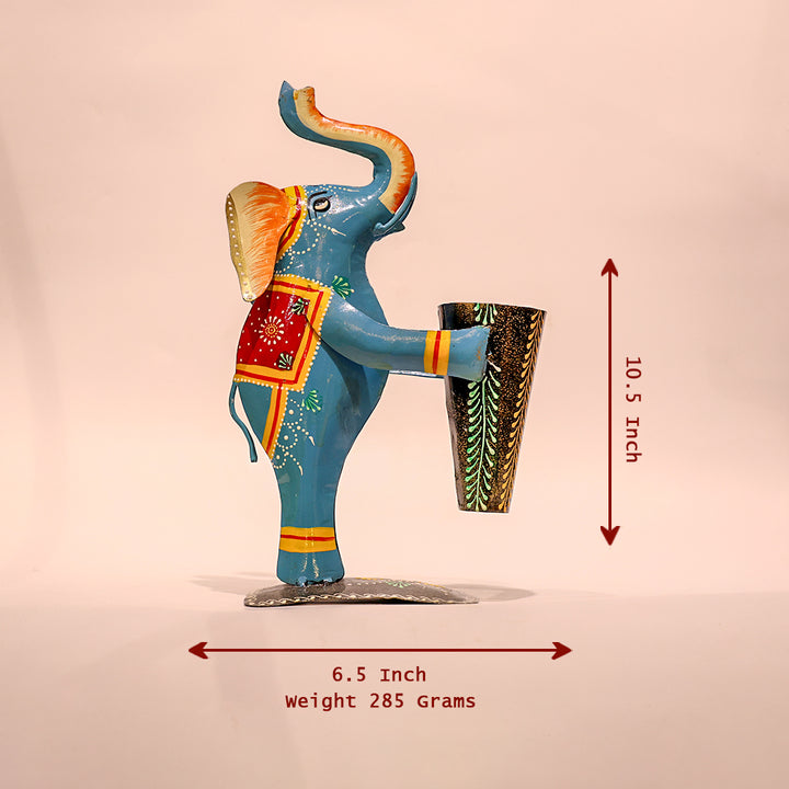 Iron Elephant Pen Holder – Artistic Desk Décor