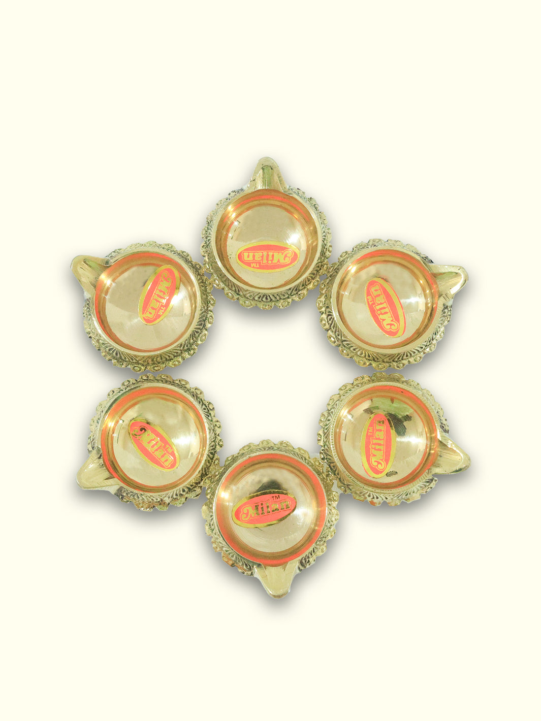 2.5" Wide Brass Kubera Deepam (Pack Of 6)