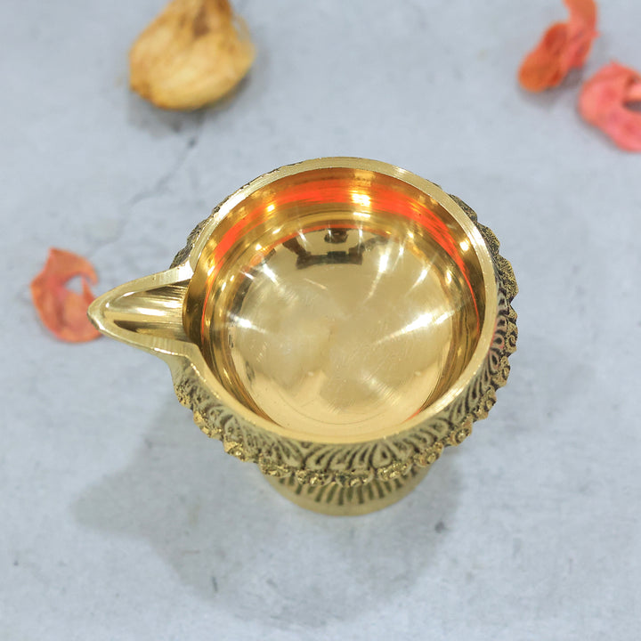 2.5" Brass Kubera Deepam with Stand