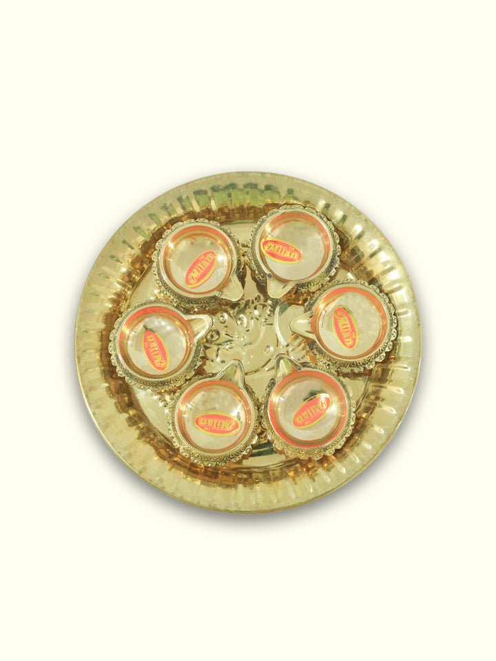 2.5" Wide Brass Kubera Deepam (Pack Of 6)