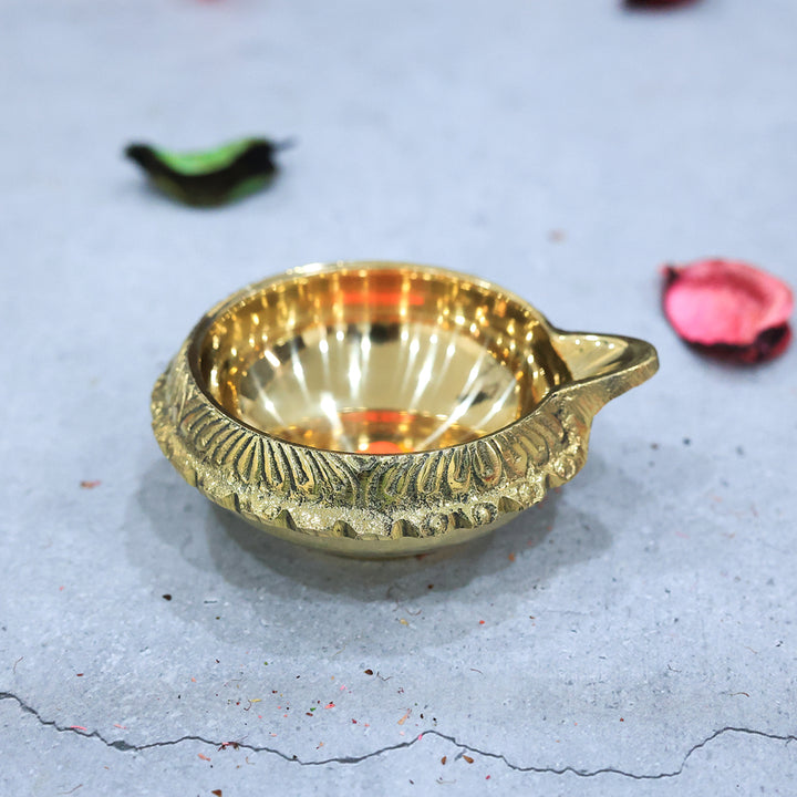3" Wide Brass Kubera Deepam