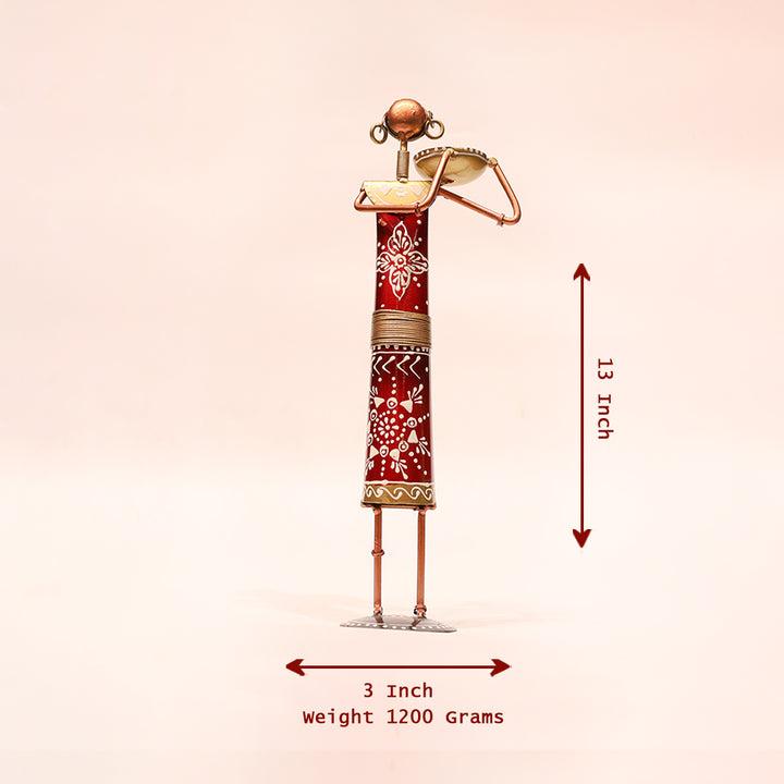 Rajasthani Handcrafted Metal Lady Farmer Showpiece