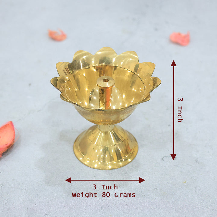 3" Brass Devadas Lamp