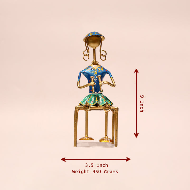 Tribal Sitting Musician Doll | Showcase & Balcony Decorative Item