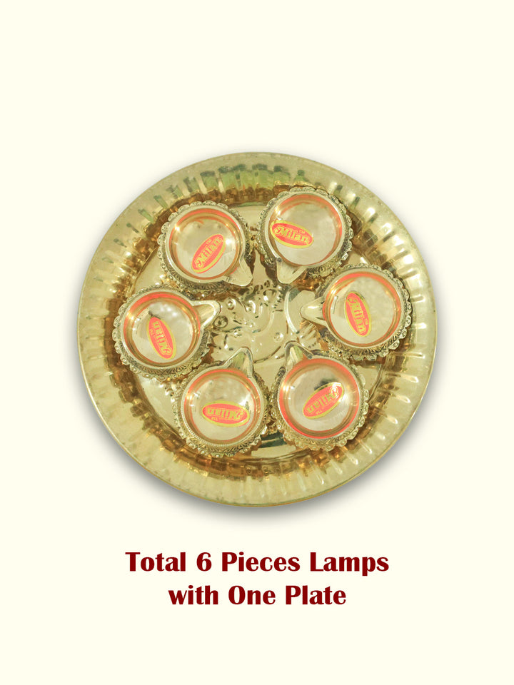 2.5" Wide Brass Kubera Deepam (Pack Of 6)