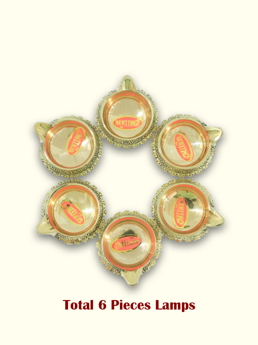 2.5" Wide Brass Kubera Deepam (Pack Of 6)