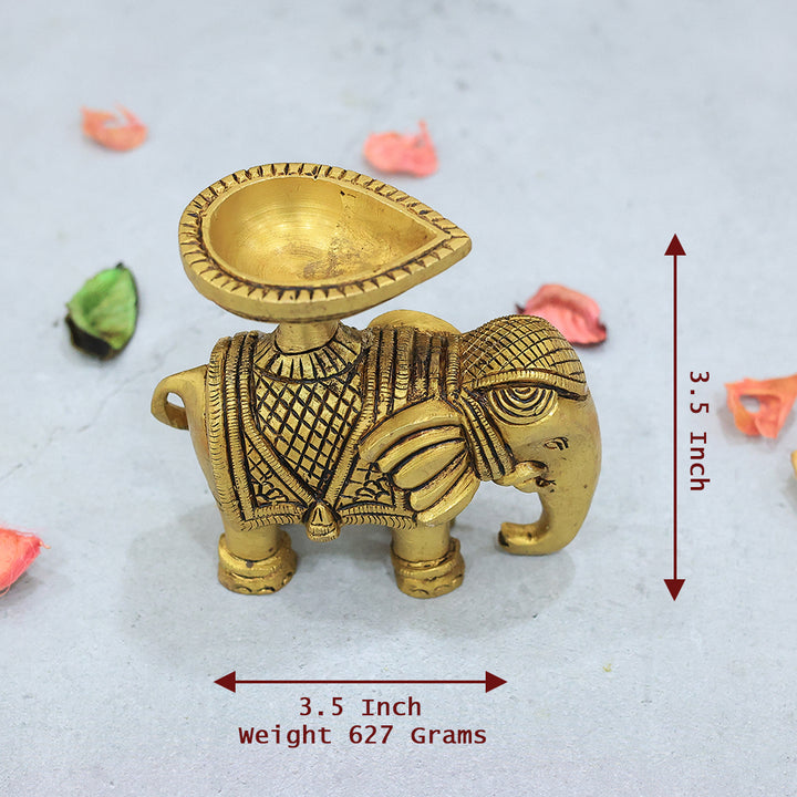 3.5" ఇత్తడి ఏనుగు దీపం