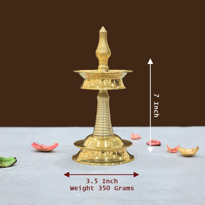 7" Brass Standing Lamp -  Kerela Deepa