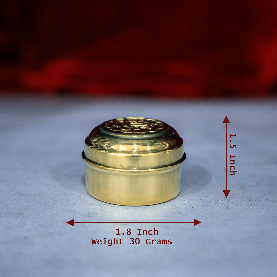 Brass Rimjim Om Dabbi – A Divine Storage Vessel for Ritual Offerings