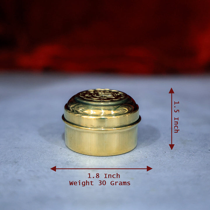 Brass Rimjim Om Dabbi – A Divine Storage Vessel for Ritual Offerings