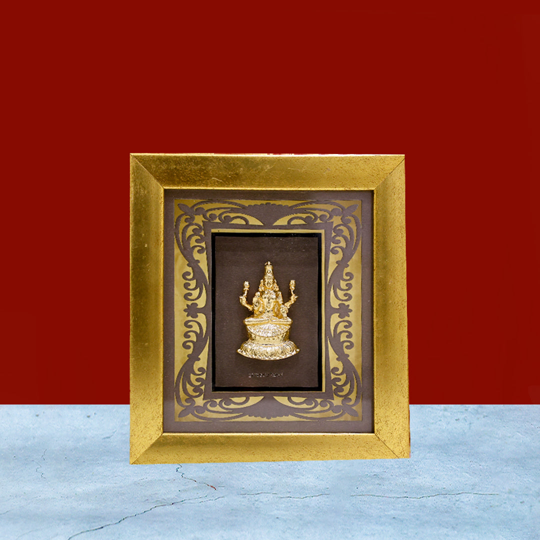 Swarna Lakshmi Photo Frame with Golden Border – 7" x 6.5"
