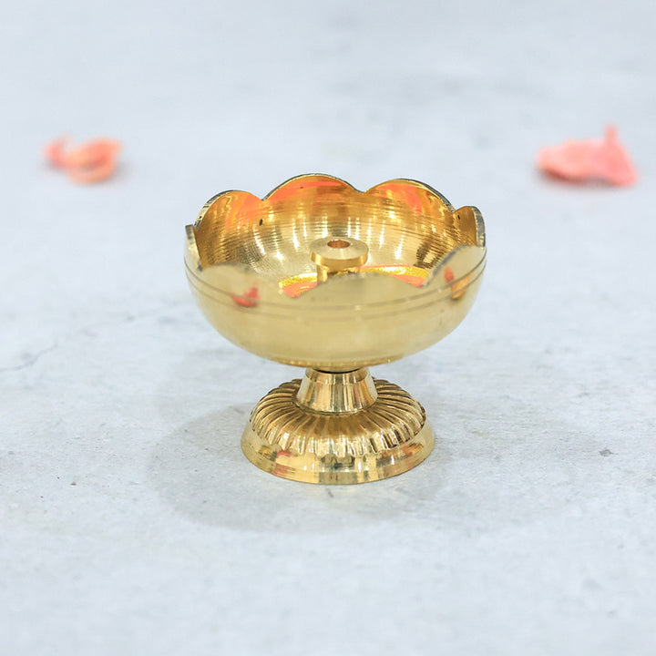 1.5" Brass Deepam with Rudra Center (Tomato Shaped)