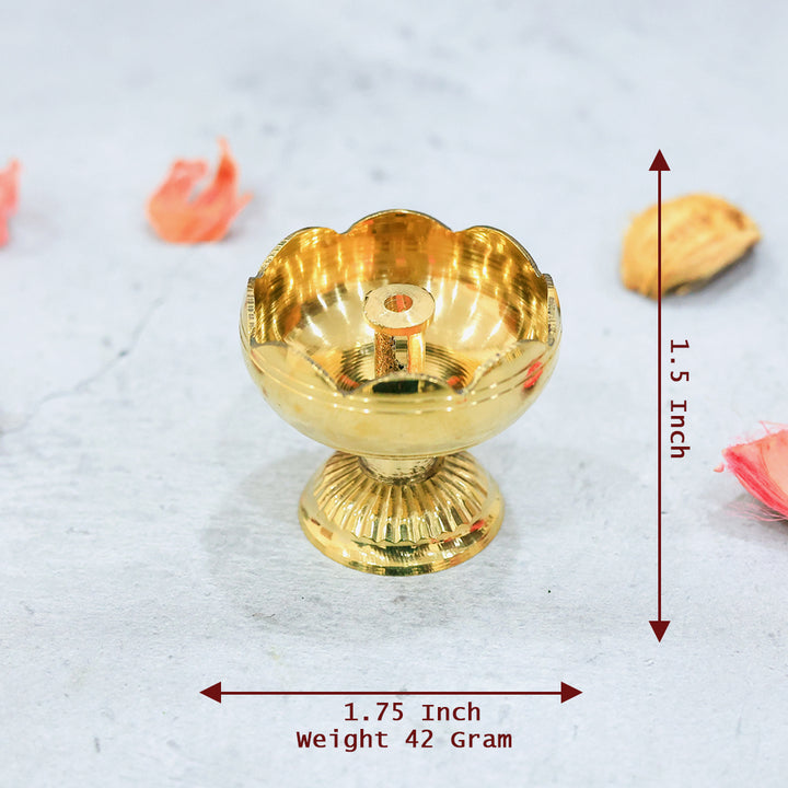 1.75" Brass Deepam with Rudra Center (Tomato Shaped)