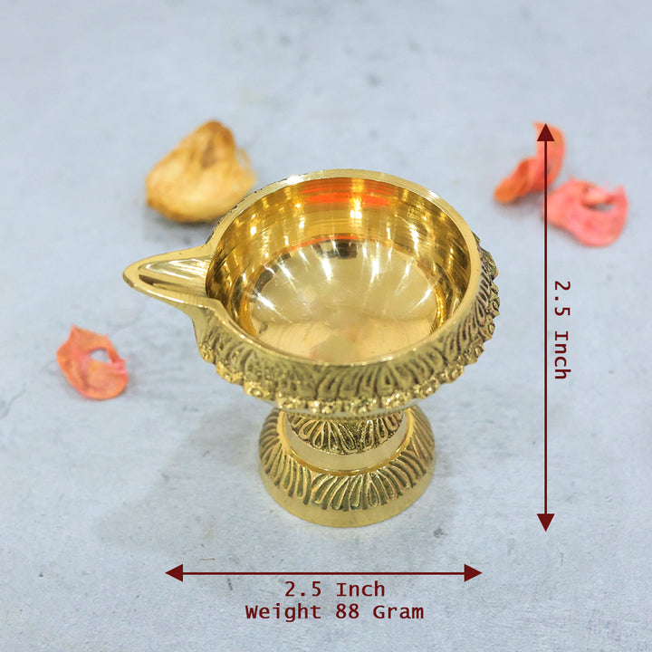 2.5" Brass Kubera Deepam with Stand