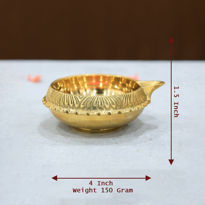 4" Wide Brass Kuber Deepa
