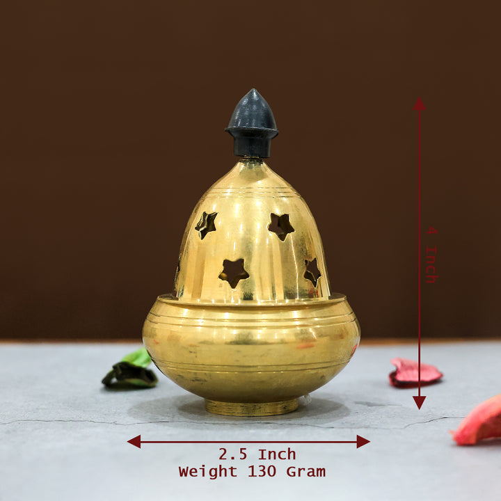 4" Brass Lamp with Nanda Dakkan