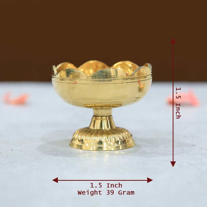 1.5" Brass Deepam with Rudra Center (Tomato Shaped)