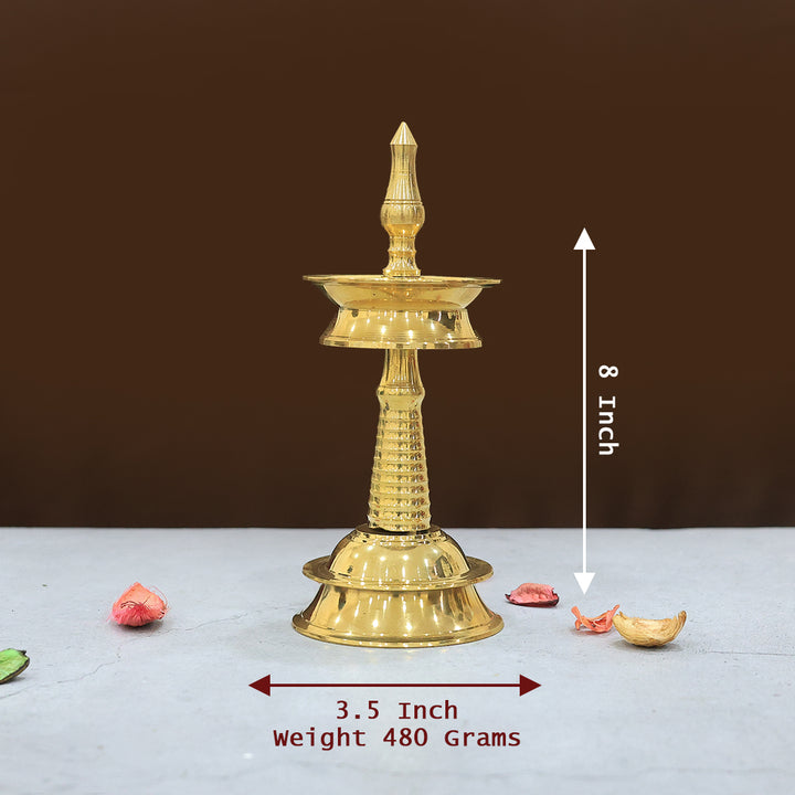 8" Brass Standing Lamp -  Kerela Deepa