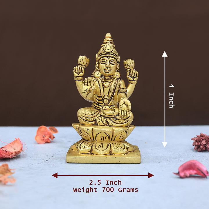 4" Brass Lotus Padma Lakshmi with Square base