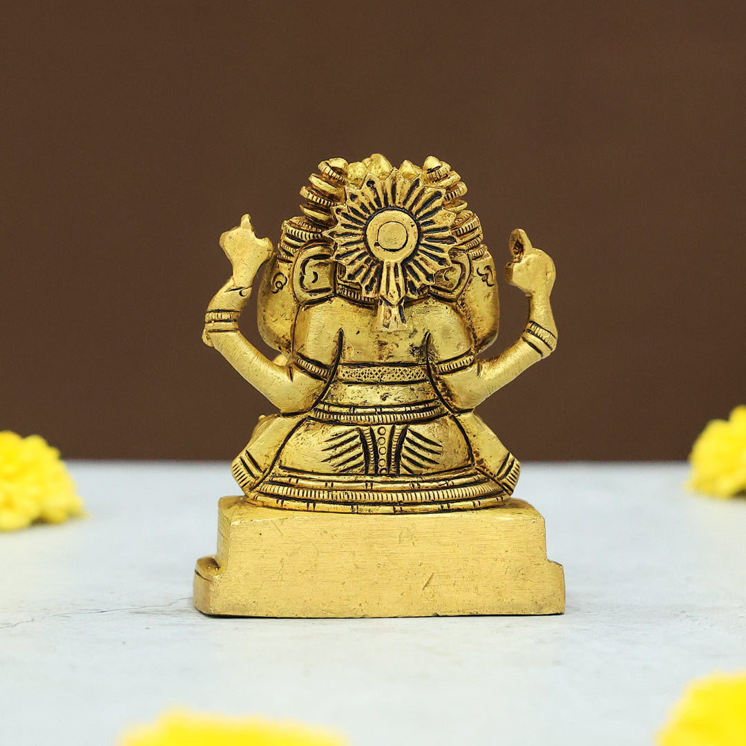 3" Brass 5 Face Ganesh Idol