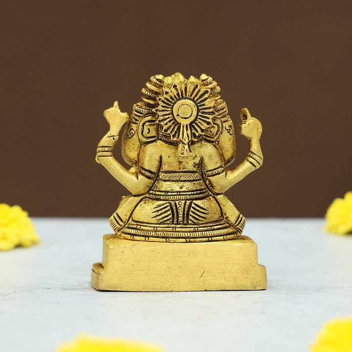 3" Brass 5 Face Ganesh Idol