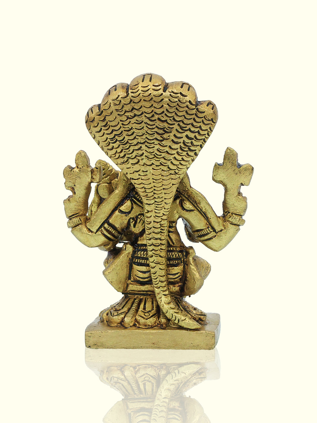 3.2" Brass Lakshmi Narasimha with Nagam