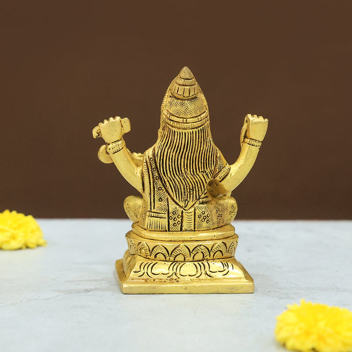 4" Brass Saraswati Idol