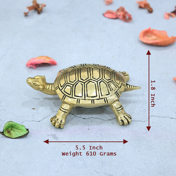 1.8" Brass Tortoise Idol