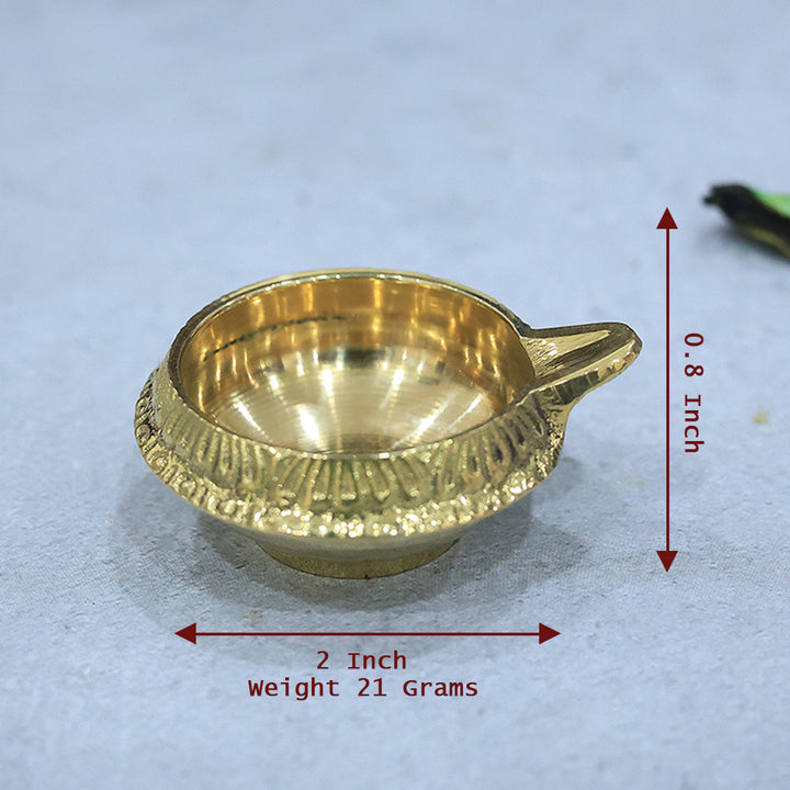 2" Wide Brass Kubera Deepam