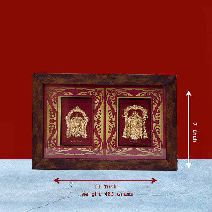 Padmavathi & Balaji Wooden Photo Frame – 7" x 11"
