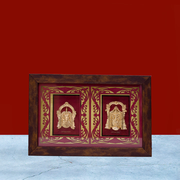 Padmavathi & Balaji Wooden Photo Frame – 7" x 11"