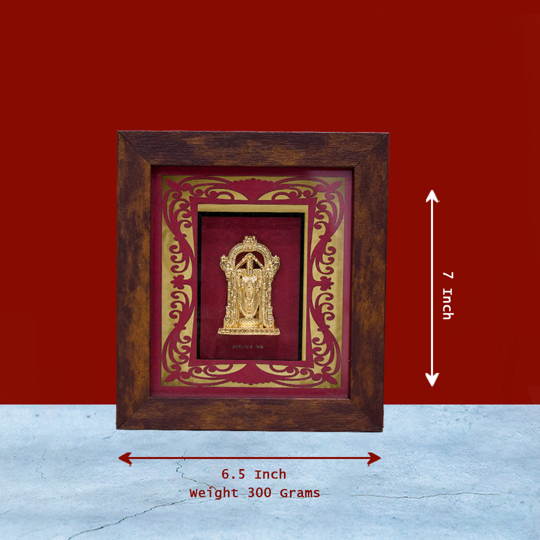 Lord Balaji Wooden Photo Frame – 7" x 6.5"