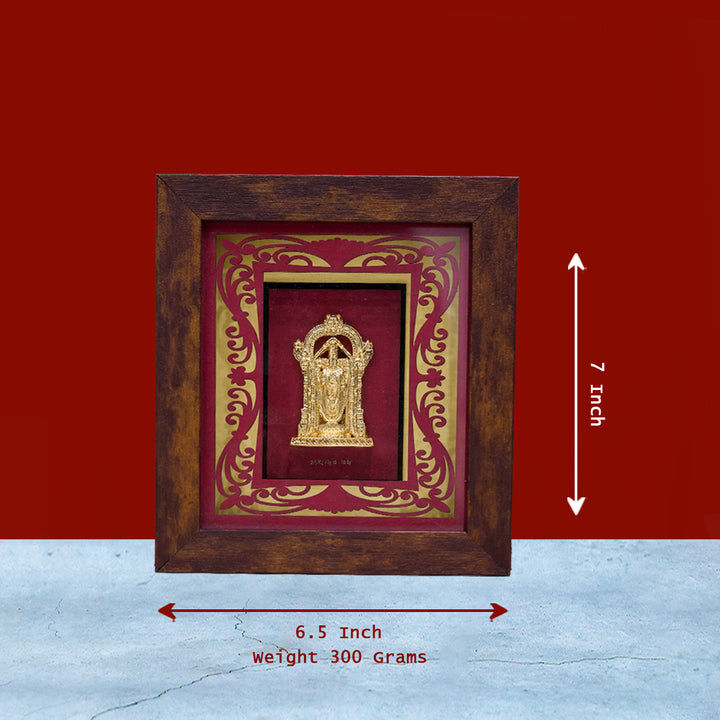 Lord Balaji Wooden Photo Frame – 7" x 6.5"