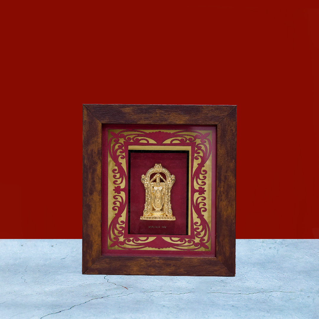 Lord Balaji Wooden Photo Frame – 7" x 6.5"