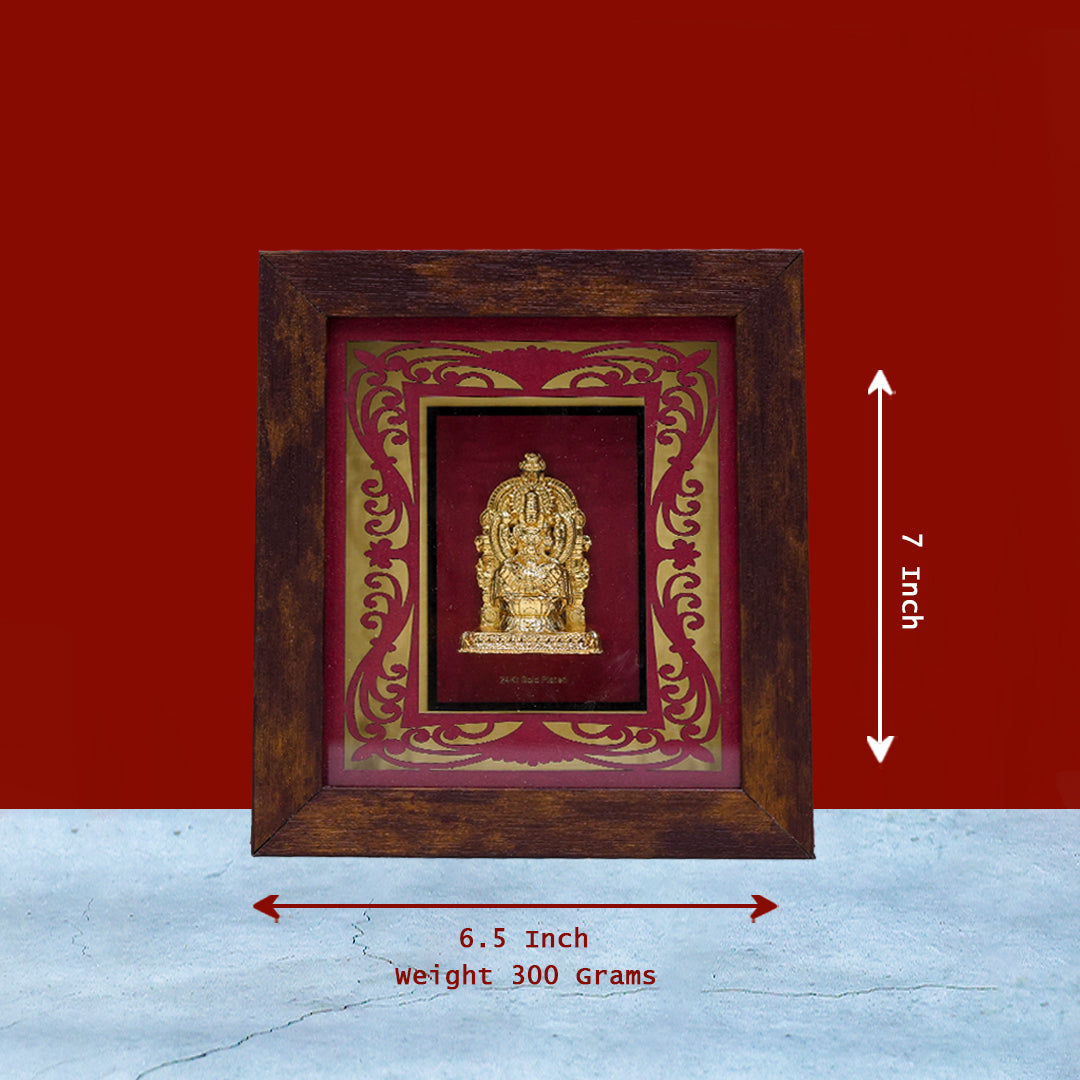 Lakshmi Narayani Wooden Photo Frame – 7" x 6.5"