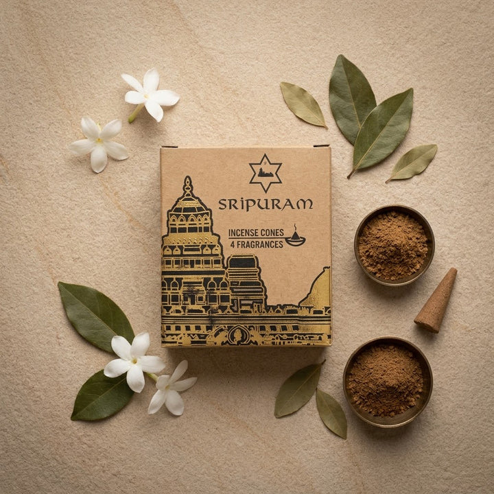 1.5" Sripuram Incense Cones (40 cones in a box)