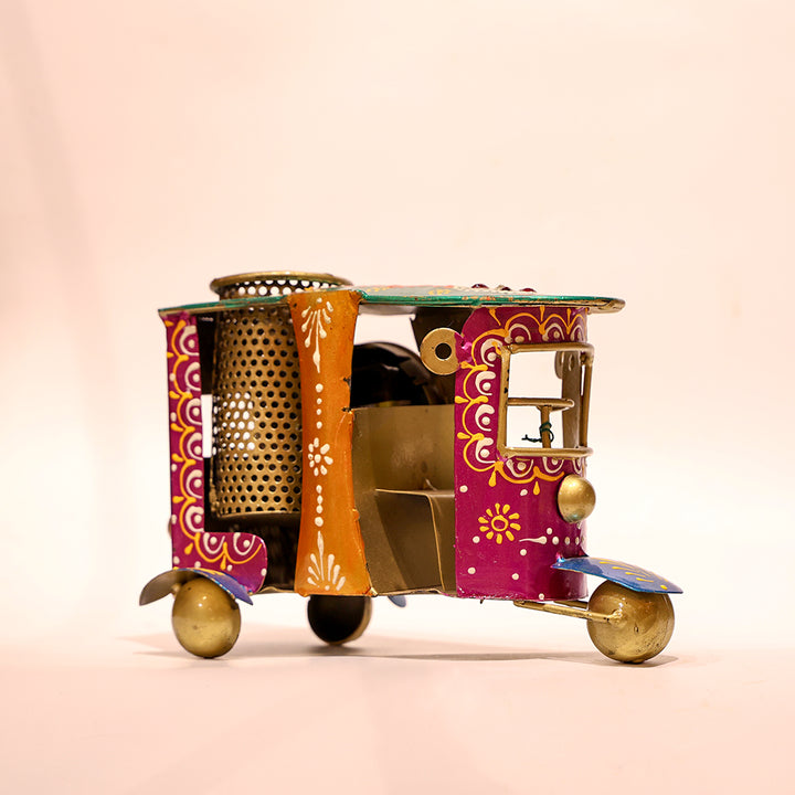Auto Rickshaw Clock with Pen Holder