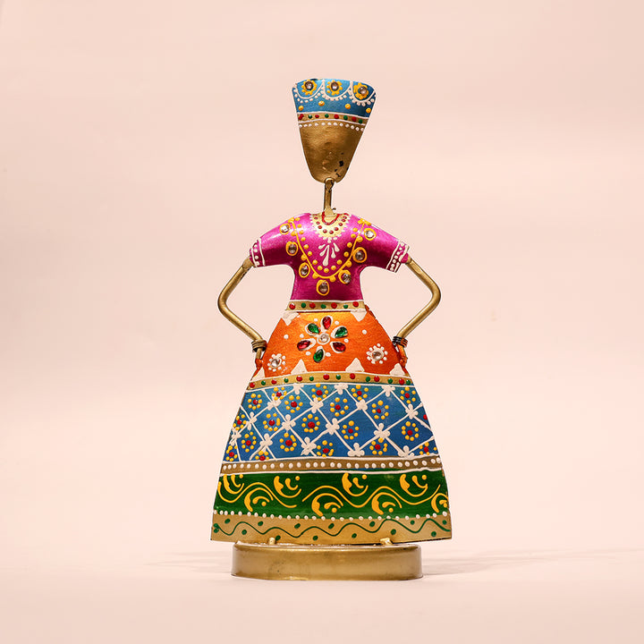 11" Traditional Couple Handicraft Decor –  Colorful Folk Art Figurines