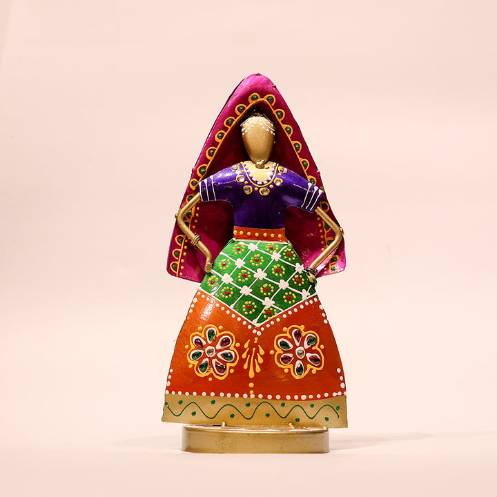 11" Traditional Couple Handicraft Decor –  Colorful Folk Art Figurines